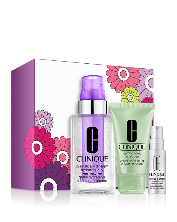 Super Smooth Skin, Your Way: Clinique iD Set - Lines + Wrinkles, A customised skin care set for smooth, happy skin.