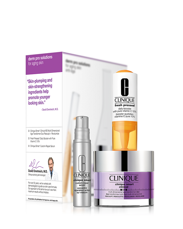 Derm Pro Solutions: For Aging Skin, Take de-aging seriously with this set of de-aging plumpers and boosters. A $196 value.