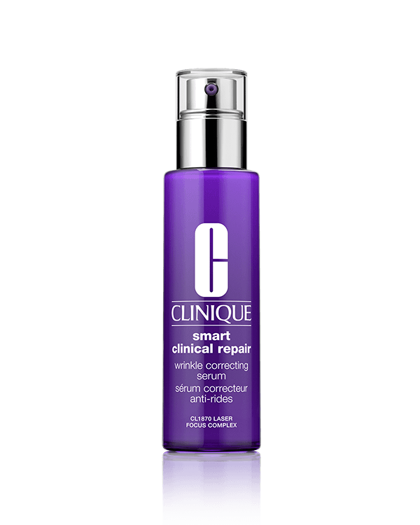 Clinique Smart Clinical Repair™ Wrinkle Correcting Serum, &lt;P&gt;Laser-focused clinical serum targets wrinkles from multiple angles. Helps visibly repair, resurface, and replump skin.&lt;/P&gt;&lt;P&gt;&lt;STRONG&gt;Benefits &lt;/STRONG&gt;Repairs, resurfaces, replumps&lt;/P&gt;&lt;P&gt;&lt;STRONG&gt;Key Ingredients &lt;/STRONG&gt;CL1870 Laser Focus Complex™, potent retinoid, hyaluronic acid&lt;/P&gt;&lt;P&gt;&lt;STRONG&gt;Skin Types &lt;/STRONG&gt;Very Dry to Dry, Dry Combination, Combination Oily, Oily&lt;/P&gt;