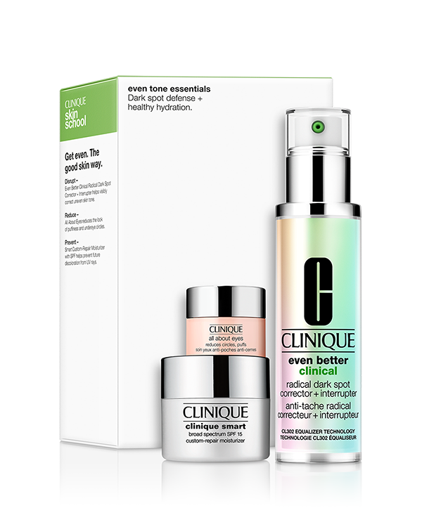 Even Tone Essentials: Skin Care Set, Dark Spot Defense + Healthy Hydration. Valued at $247.