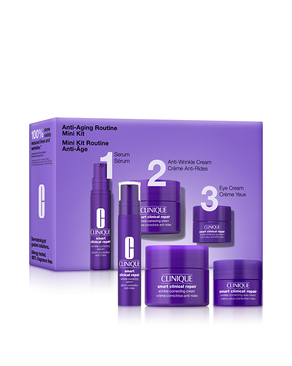 Anti-Aging Routine: Mini Smart Clinical Repair Kit, Three powerful ways to outsmart wrinkles, in trial-perfect mini sizes.