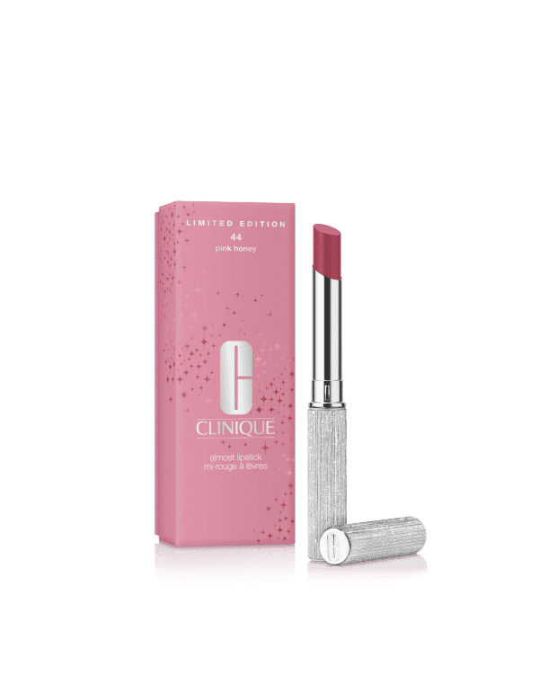 Limited Edition Decorated Almost Lipstick in Black Honey and Pink Honey, Clinique’s cult classic lip shade, even more iconic in a dazzling limited-edition case designed to show off.