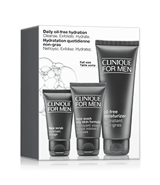 Clinique For Men™ Daily Oil-Free Hydration - Cleanse. Exfoliate. Hydrate.