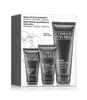 Clinique For Men™ Daily Oil-Free Hydration - Cleanse. Exfoliate. Hydrate.